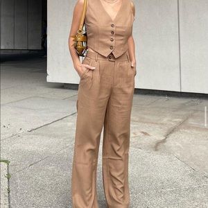 Brown Vest + Trouser Set